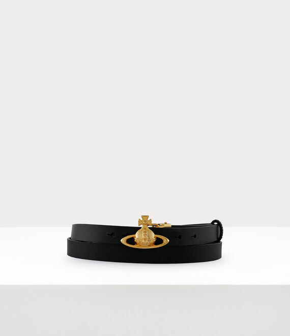 Vivienne Westwood Small Orb Buckle Belt in BLACK